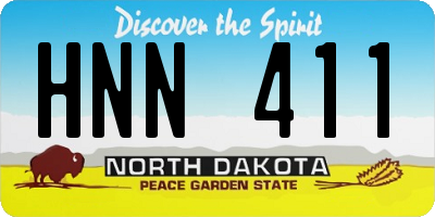 ND license plate HNN411