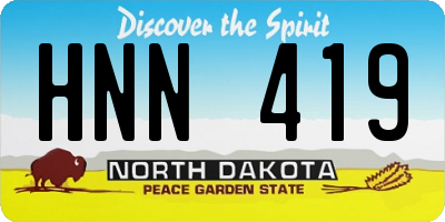 ND license plate HNN419