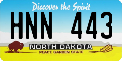 ND license plate HNN443