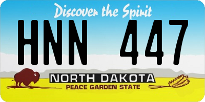 ND license plate HNN447
