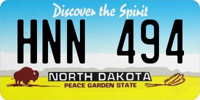 ND license plate HNN494