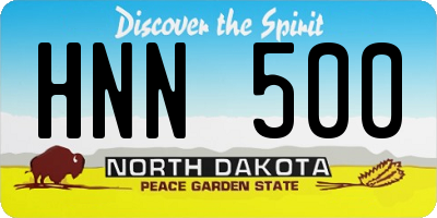 ND license plate HNN500