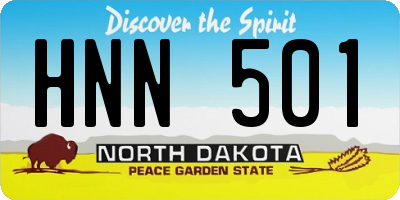 ND license plate HNN501