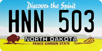 ND license plate HNN503