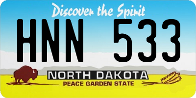 ND license plate HNN533