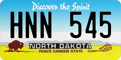 ND license plate HNN545