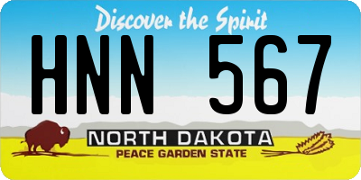 ND license plate HNN567