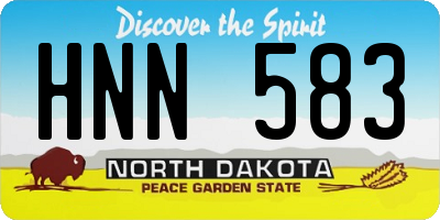 ND license plate HNN583