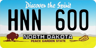 ND license plate HNN600