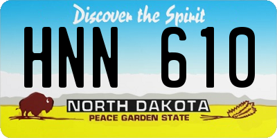 ND license plate HNN610
