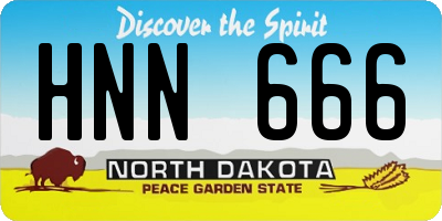 ND license plate HNN666