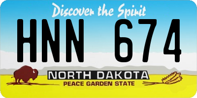 ND license plate HNN674