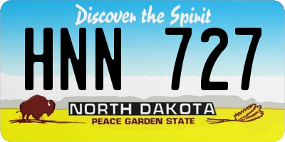 ND license plate HNN727
