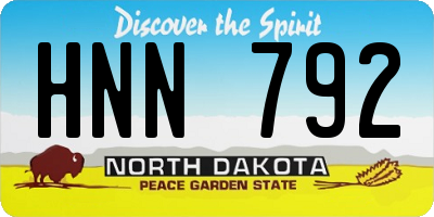 ND license plate HNN792