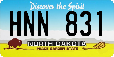 ND license plate HNN831