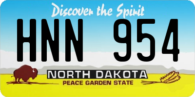 ND license plate HNN954