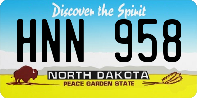 ND license plate HNN958
