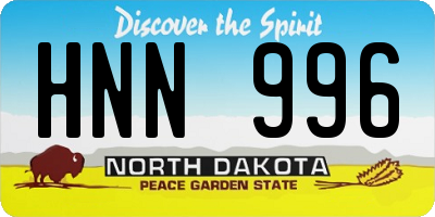 ND license plate HNN996