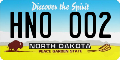 ND license plate HNO002