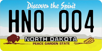 ND license plate HNO004