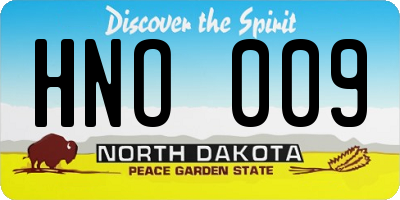 ND license plate HNO009