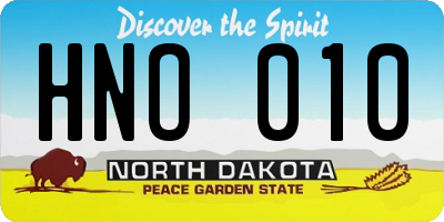 ND license plate HNO010