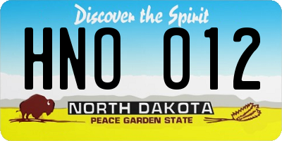 ND license plate HNO012