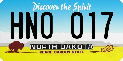 ND license plate HNO017
