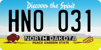 ND license plate HNO031
