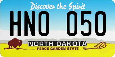 ND license plate HNO050