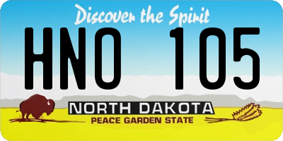 ND license plate HNO105