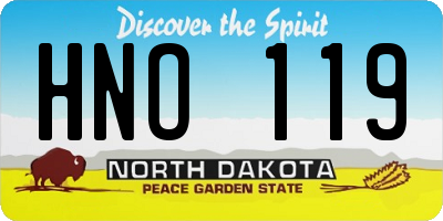 ND license plate HNO119