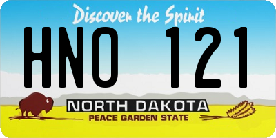 ND license plate HNO121