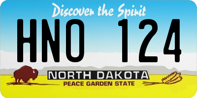 ND license plate HNO124