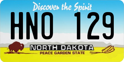 ND license plate HNO129