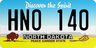 ND license plate HNO140