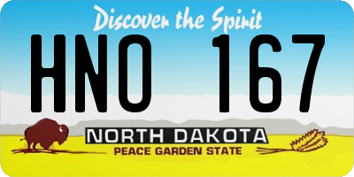 ND license plate HNO167