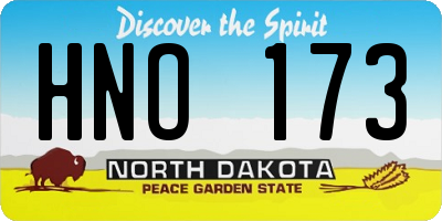 ND license plate HNO173