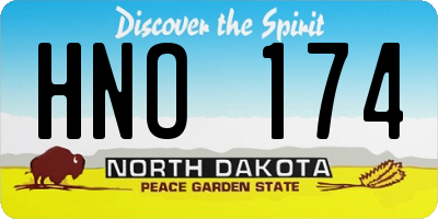 ND license plate HNO174
