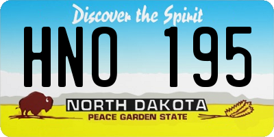 ND license plate HNO195