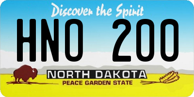 ND license plate HNO200