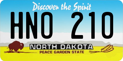 ND license plate HNO210