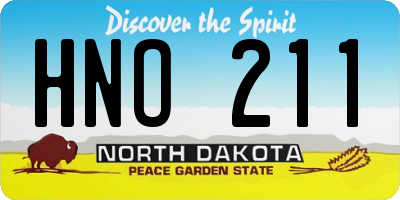 ND license plate HNO211