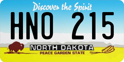 ND license plate HNO215