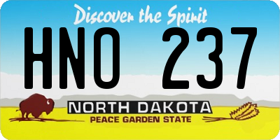 ND license plate HNO237