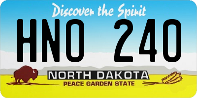 ND license plate HNO240