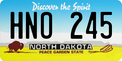 ND license plate HNO245