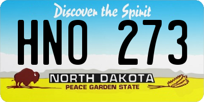 ND license plate HNO273