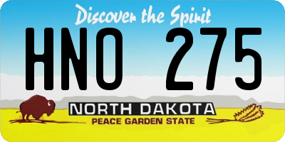ND license plate HNO275