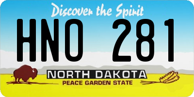 ND license plate HNO281